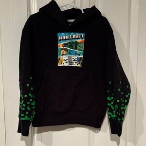 Minecraft Black Hoodie with Green Accents